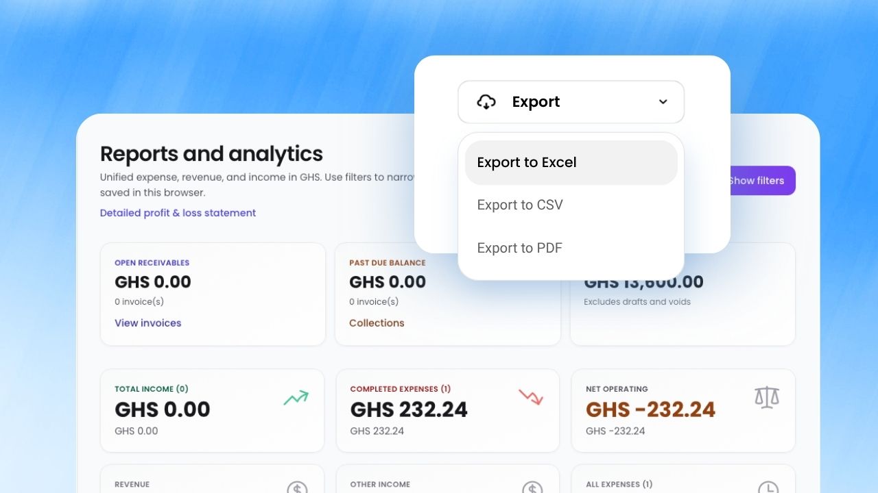 Step 3: Export to CSV and accounting tools workflow preview